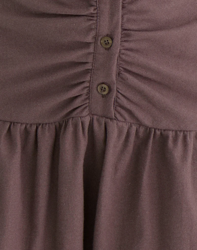 Yuha Buttoned Mini Dress in Deep Taupe - Image 5