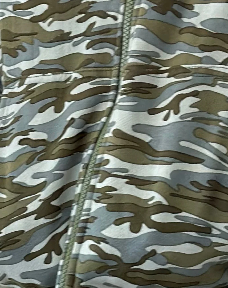 Yukadi Zip Through Hoodie in Camouflage Green - Image 7