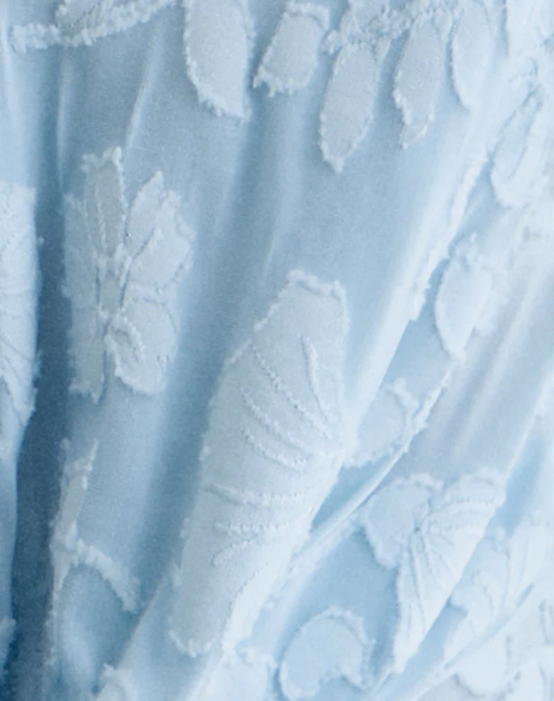 Yukari Plunge Top in Burnout Mesh Blue - Image 6