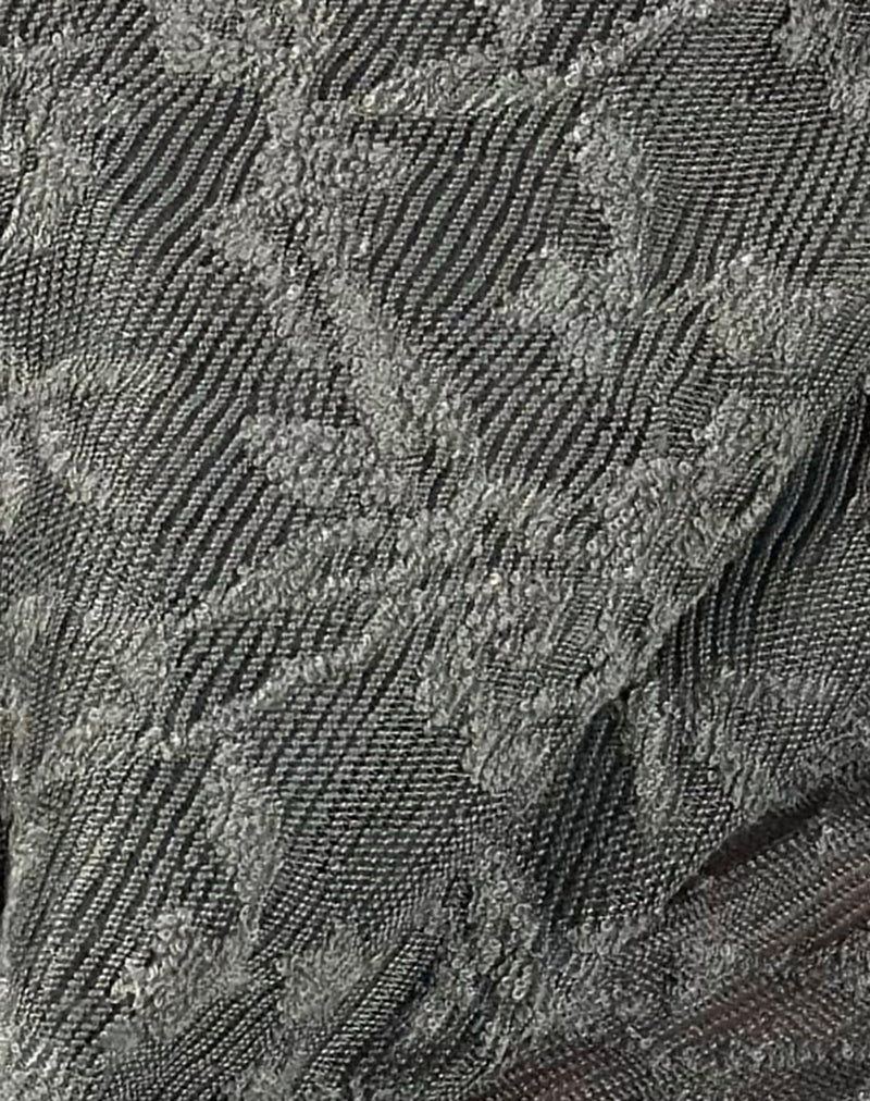 Yukari Plunge Top in Jacquard Knit Green - Image 7
