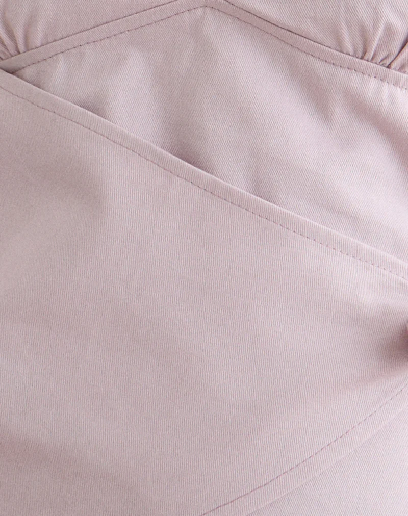 Yung Halterneck Top in Cotton Twill Soft Pink - Image 5