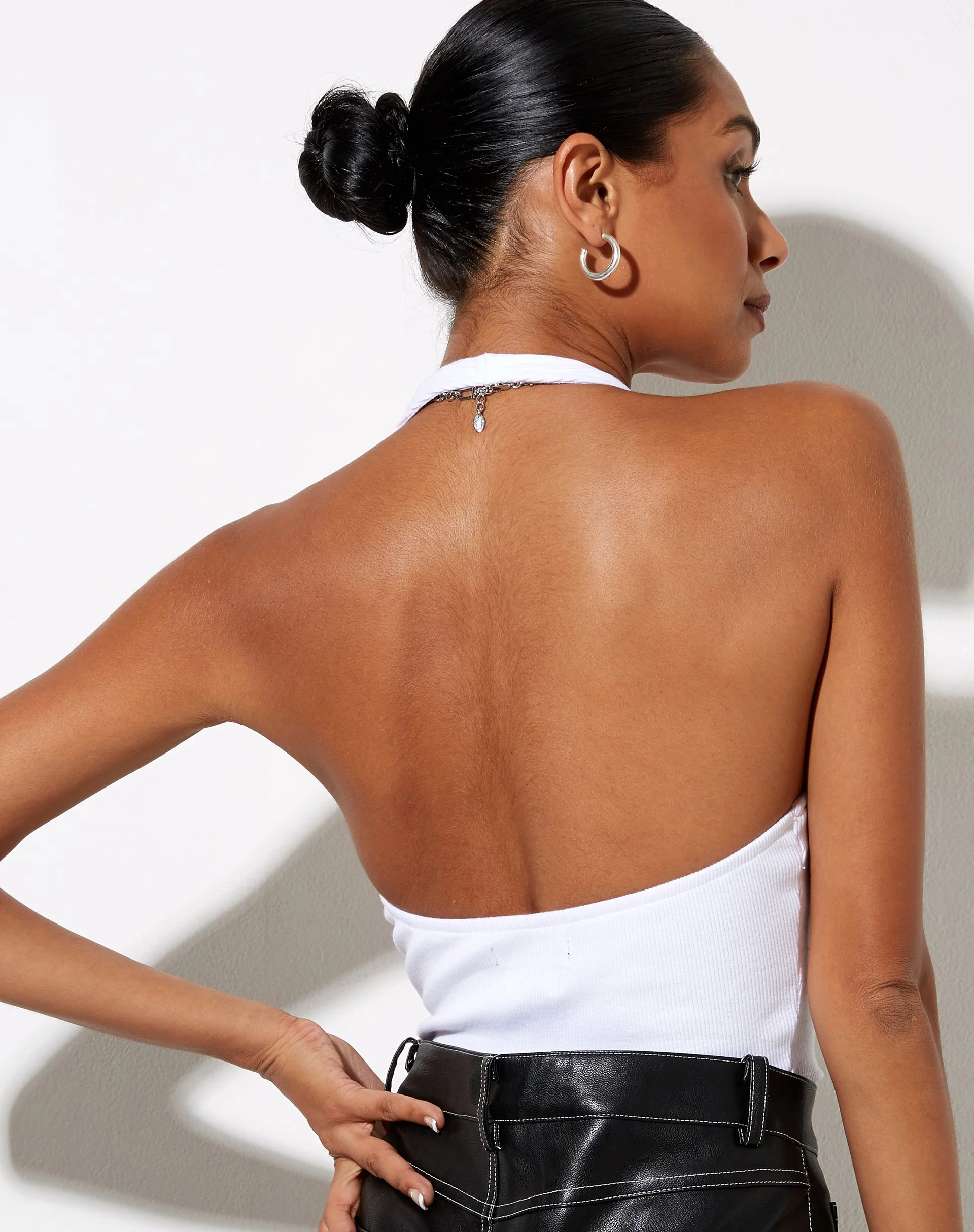 Zagh Top in Rib White - Image 2