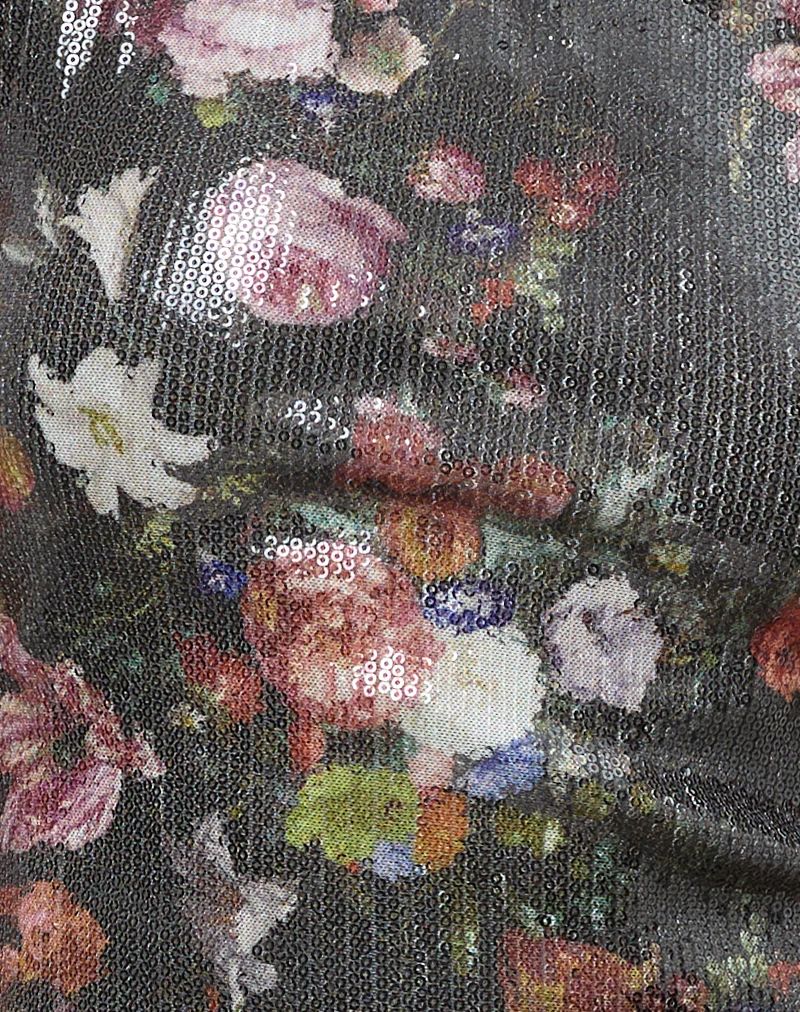 Zahira Mini Dress in Sequin Vintage Flower - Image 6