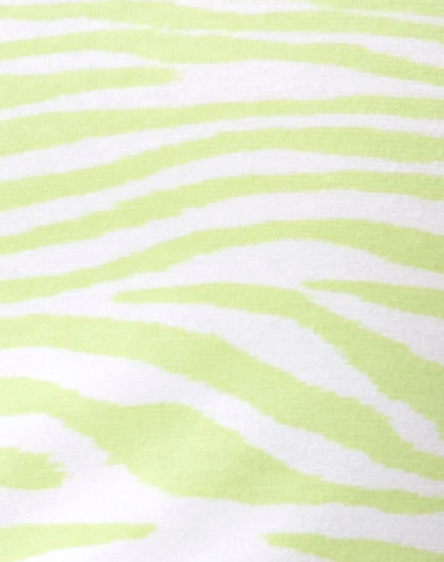 Zamora Bodycon Dress in Classic Zebra Lime - Image 5