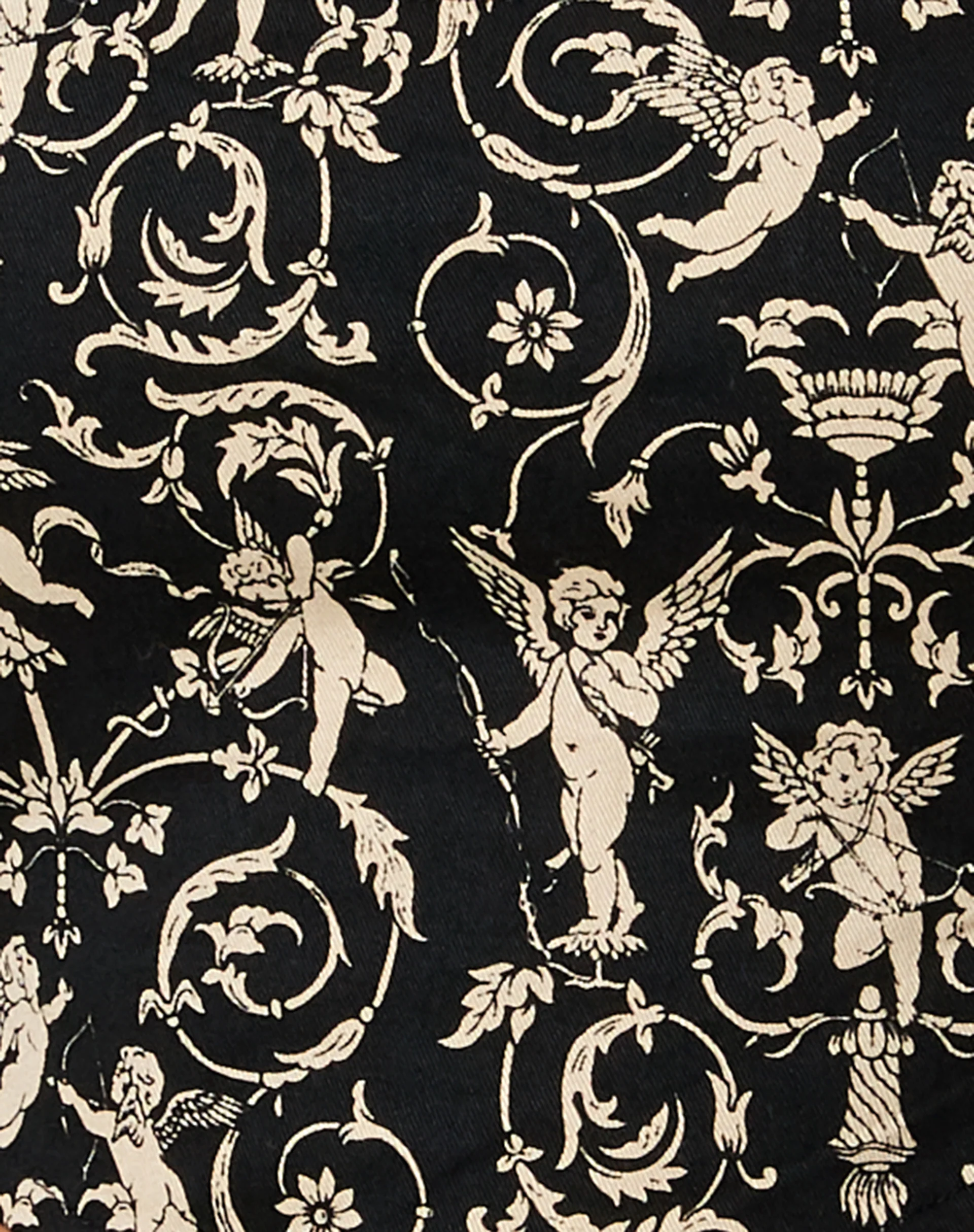 Zana Crop Top in Baroque Cherub Black and Gold - Image 6