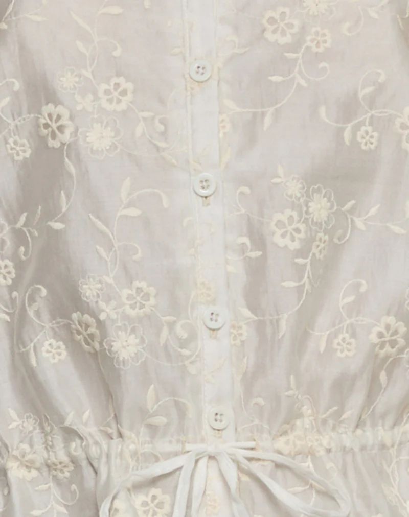 Zaraku Top in Fresia Broderie Ivory - Image 6