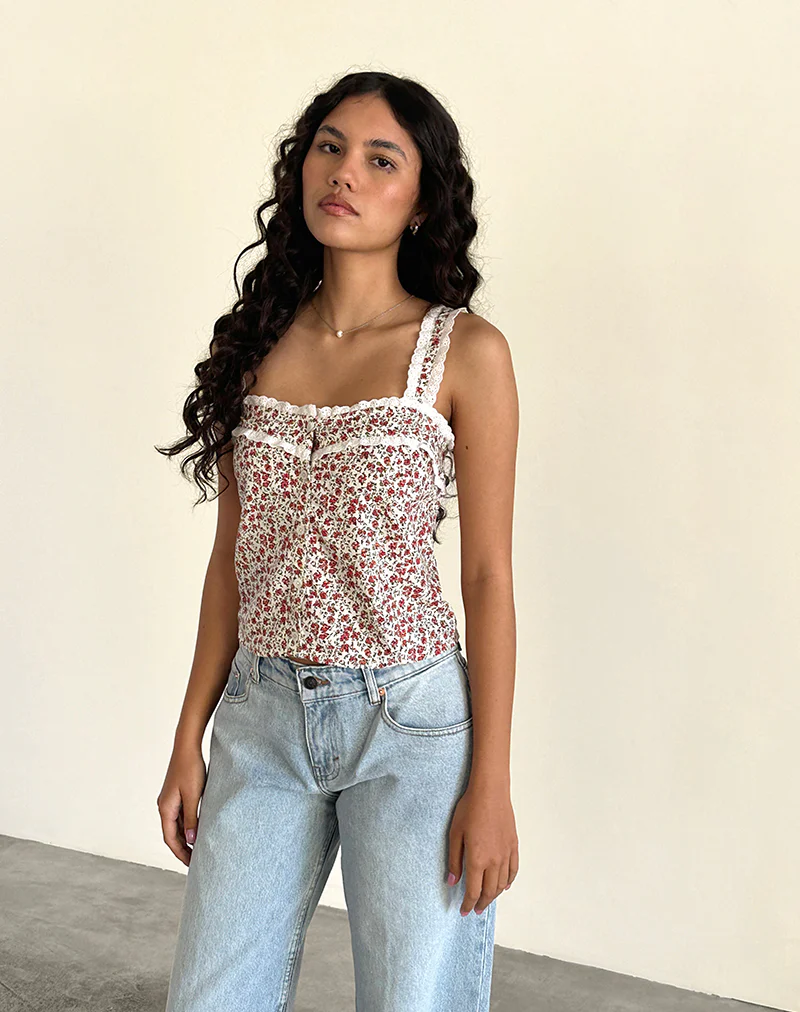 Zarinata Cami Top in Pretty Ditsy - Image 2