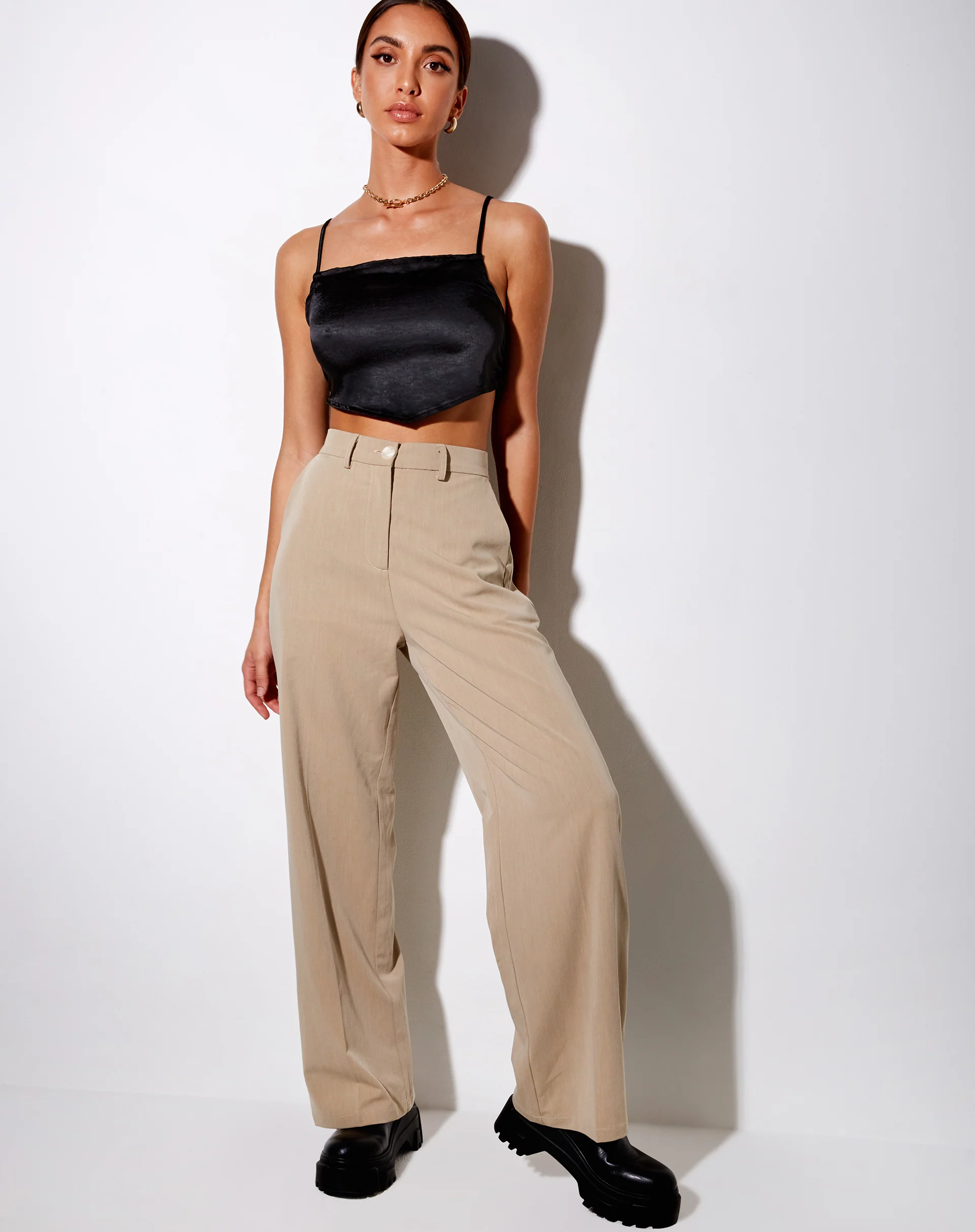 Zashe Cami Top in Satin Black - Image 5