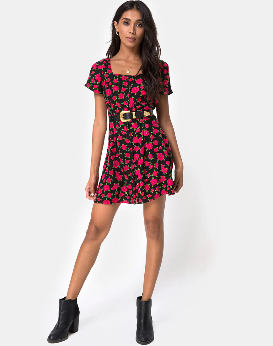Zavacca Dress in Red Bloom - Image 3
