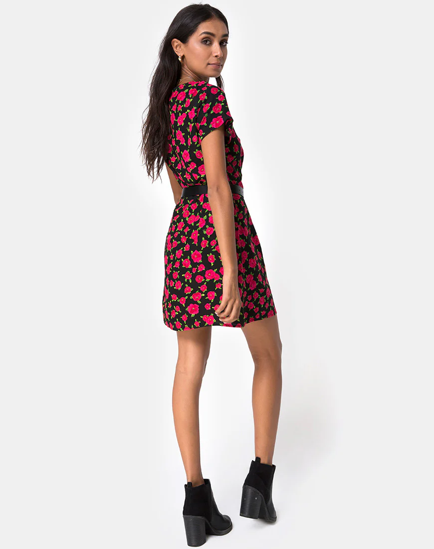 Zavacca Dress in Red Bloom - Image 4