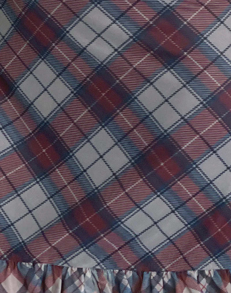 Zeinari Mini Dress in Diagonal Check Navy - Image 6