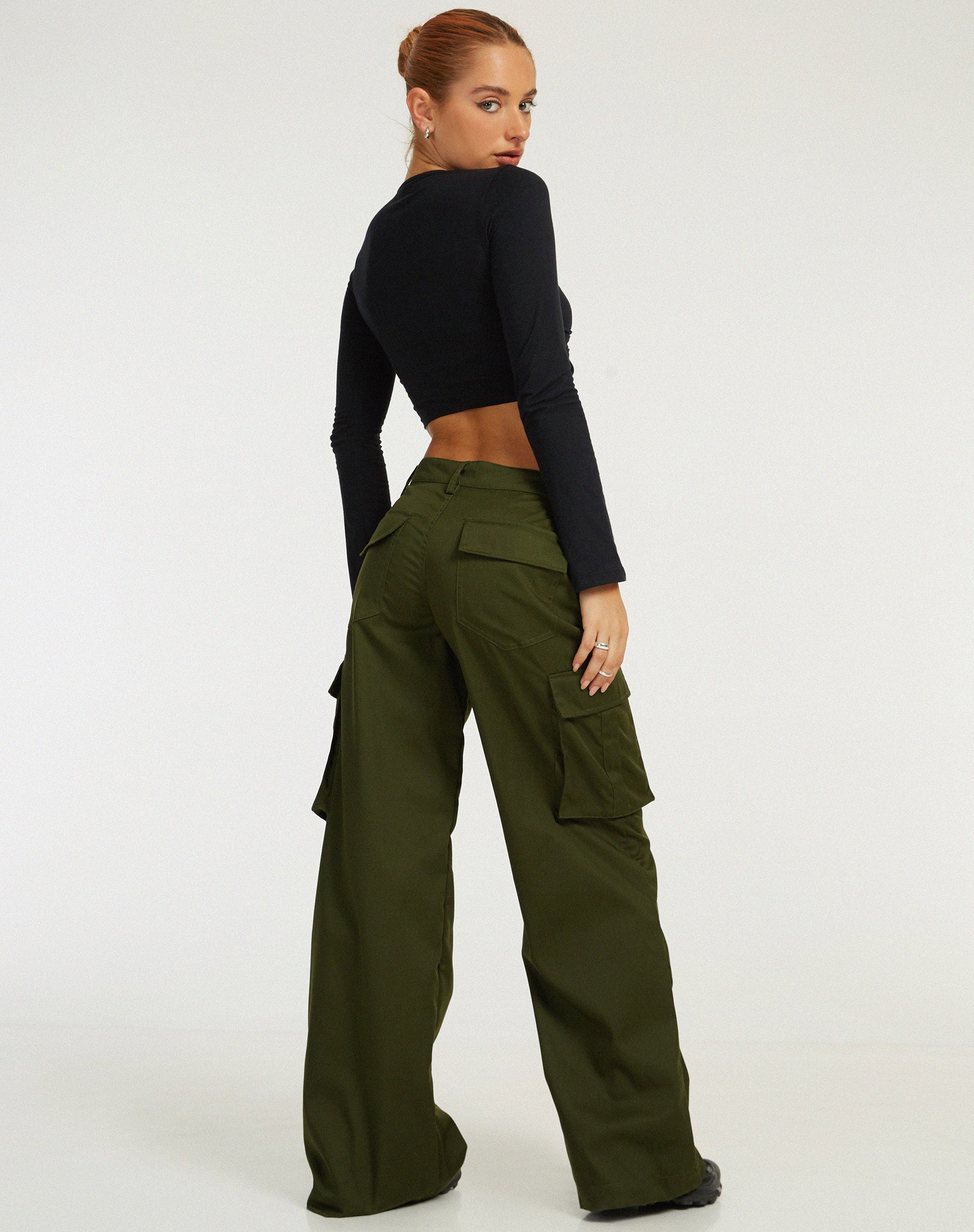 Zen Long Sleeve Cut Out Top in Black - Image 6