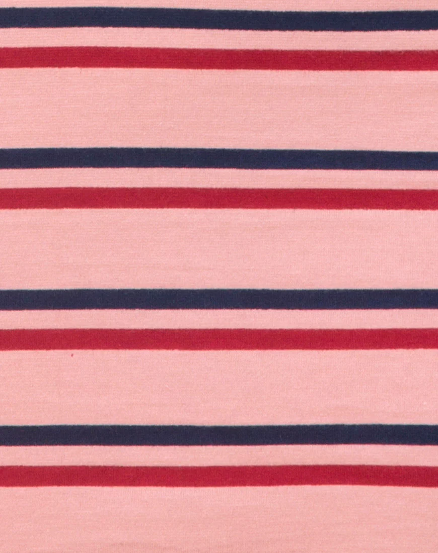 Zena Bodycon Dress in 70's Stripe Pink Horizontal - Image 5
