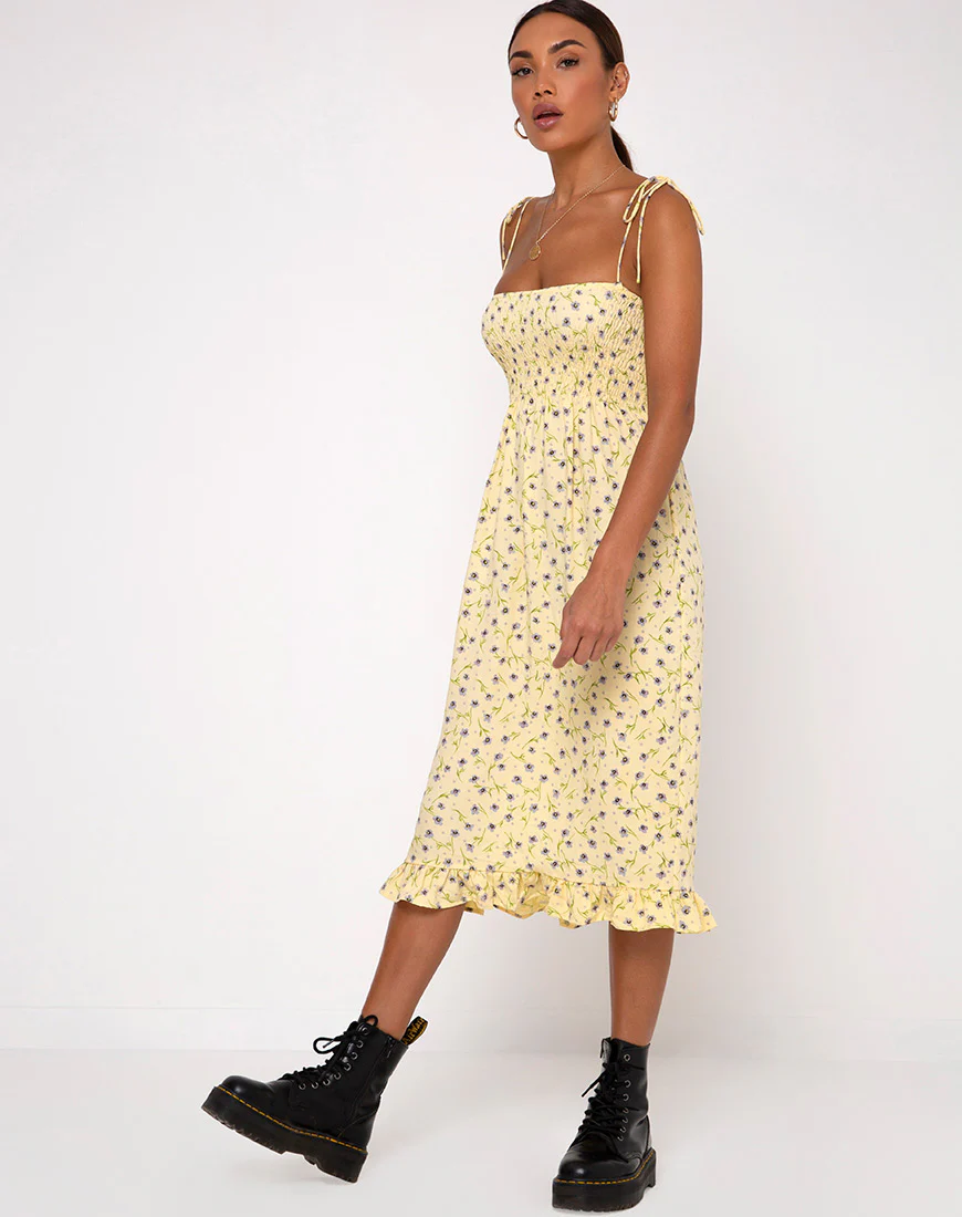 Zenith Dress in Wild Flower Lemon Drop - Image 3