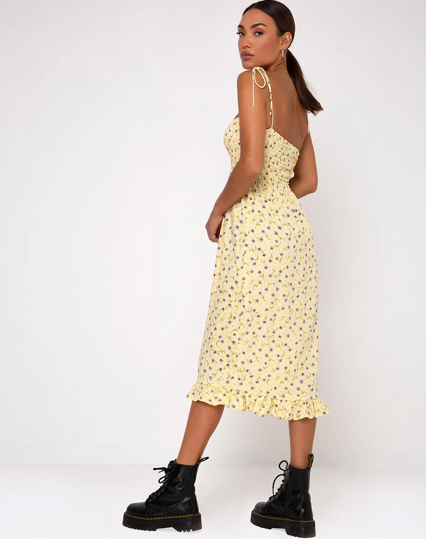Zenith Dress in Wild Flower Lemon Drop - Image 4