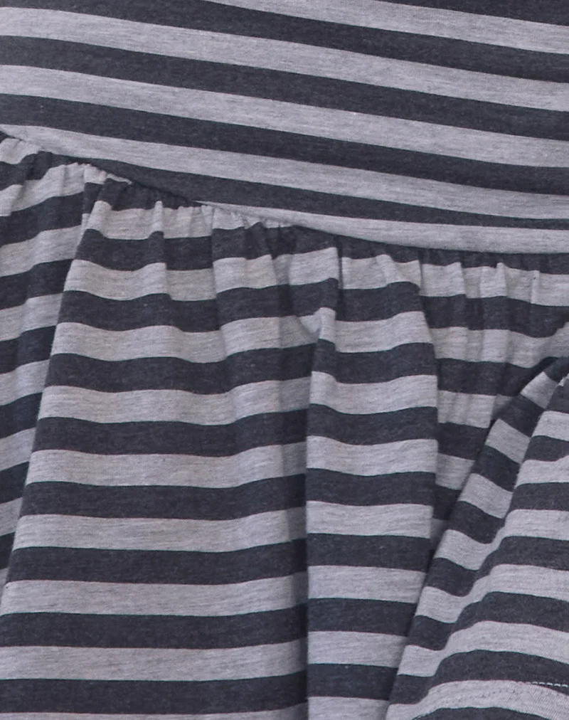 Zibah Mini Skirt in Grey and Black Stripe - Image 6