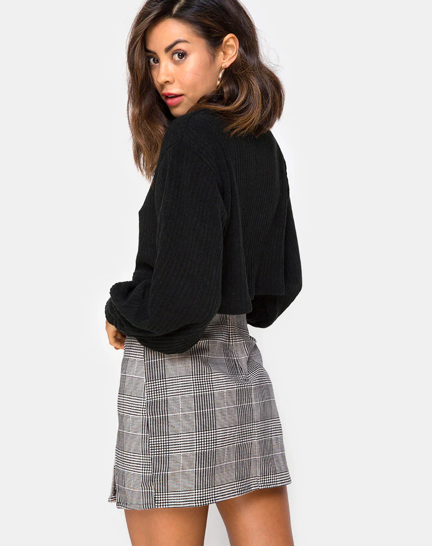 Zida Mini Skirt in Charles Check Grey - Image 2