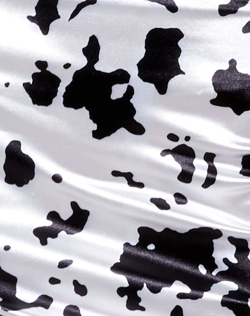 Zigi Mini Skirt in Dalmatian Black and White - Image 5