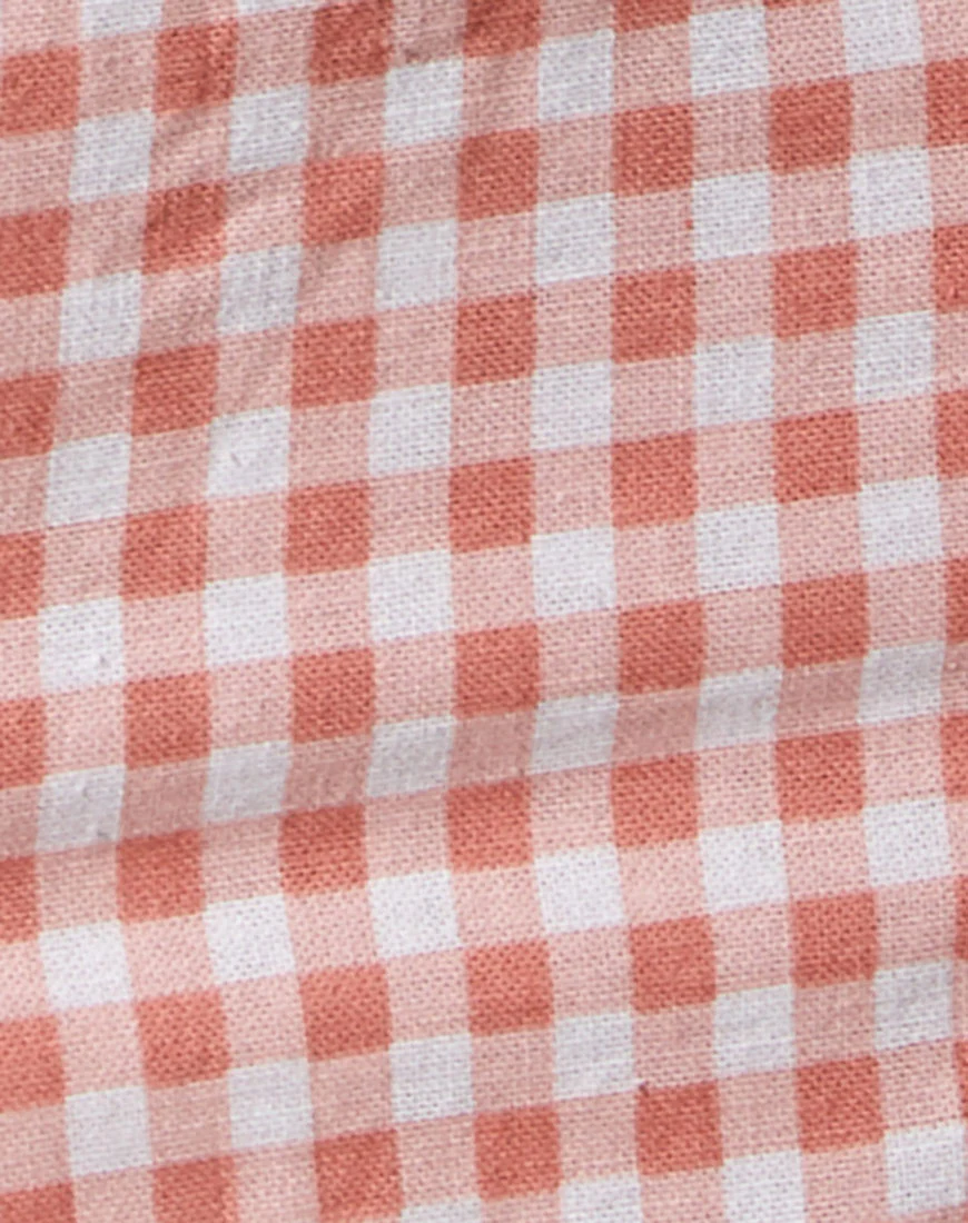Zila Mini Skirt in Pink Check - Image 4