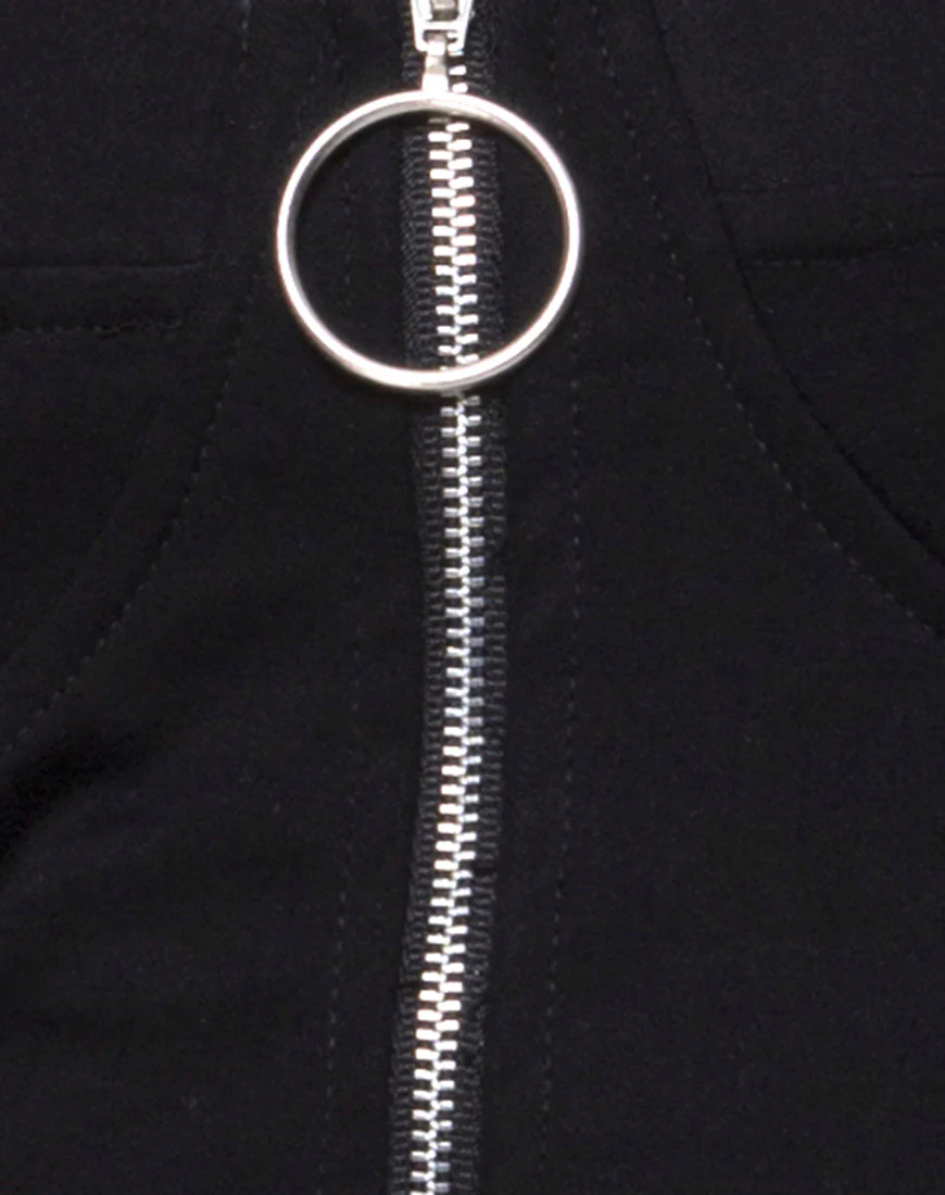 Zipshi Crop Top in Black - Image 5