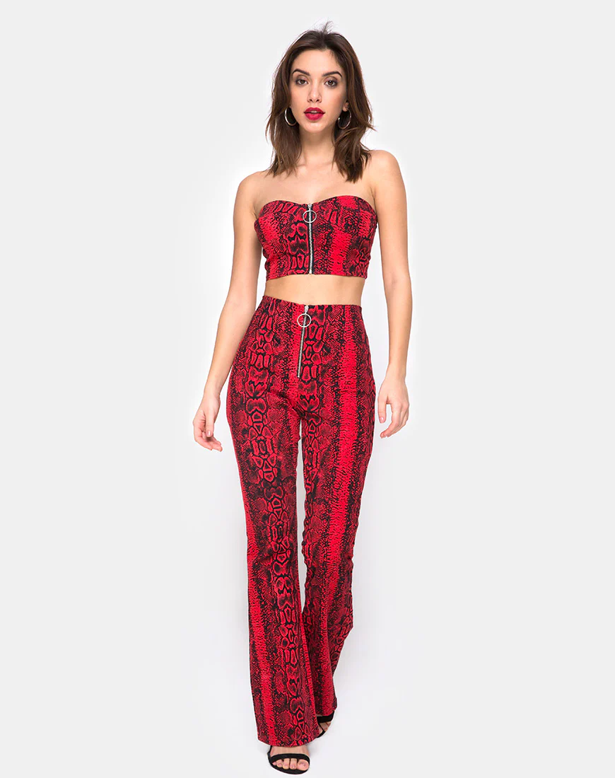 Zolia Trouser in Snake Red - Image 3