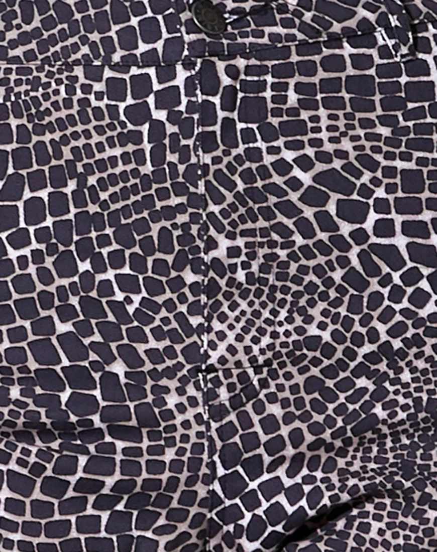 Zoven Flare Trouser in Abstract Croc Black - Image 5