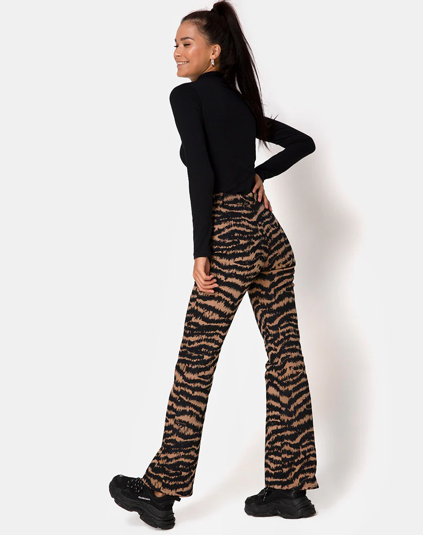 Zoven Trouser in Animal Drip Brown - Image 2