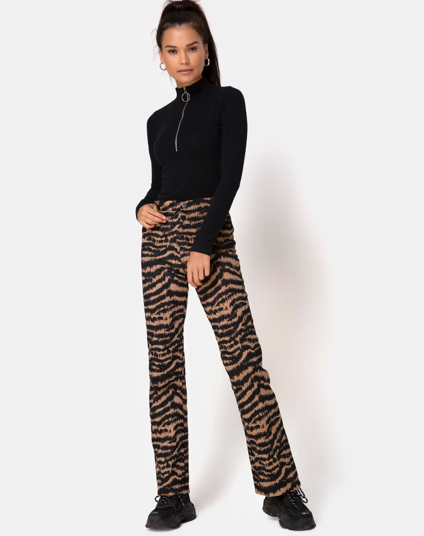 Zoven Trouser in Animal Drip Brown - Image 3