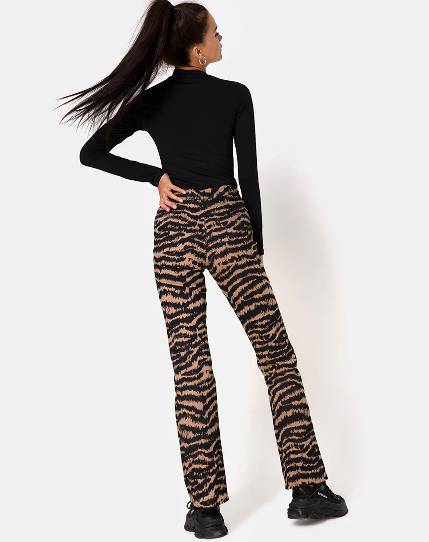 Zoven Trouser in Animal Drip Brown - Image 4
