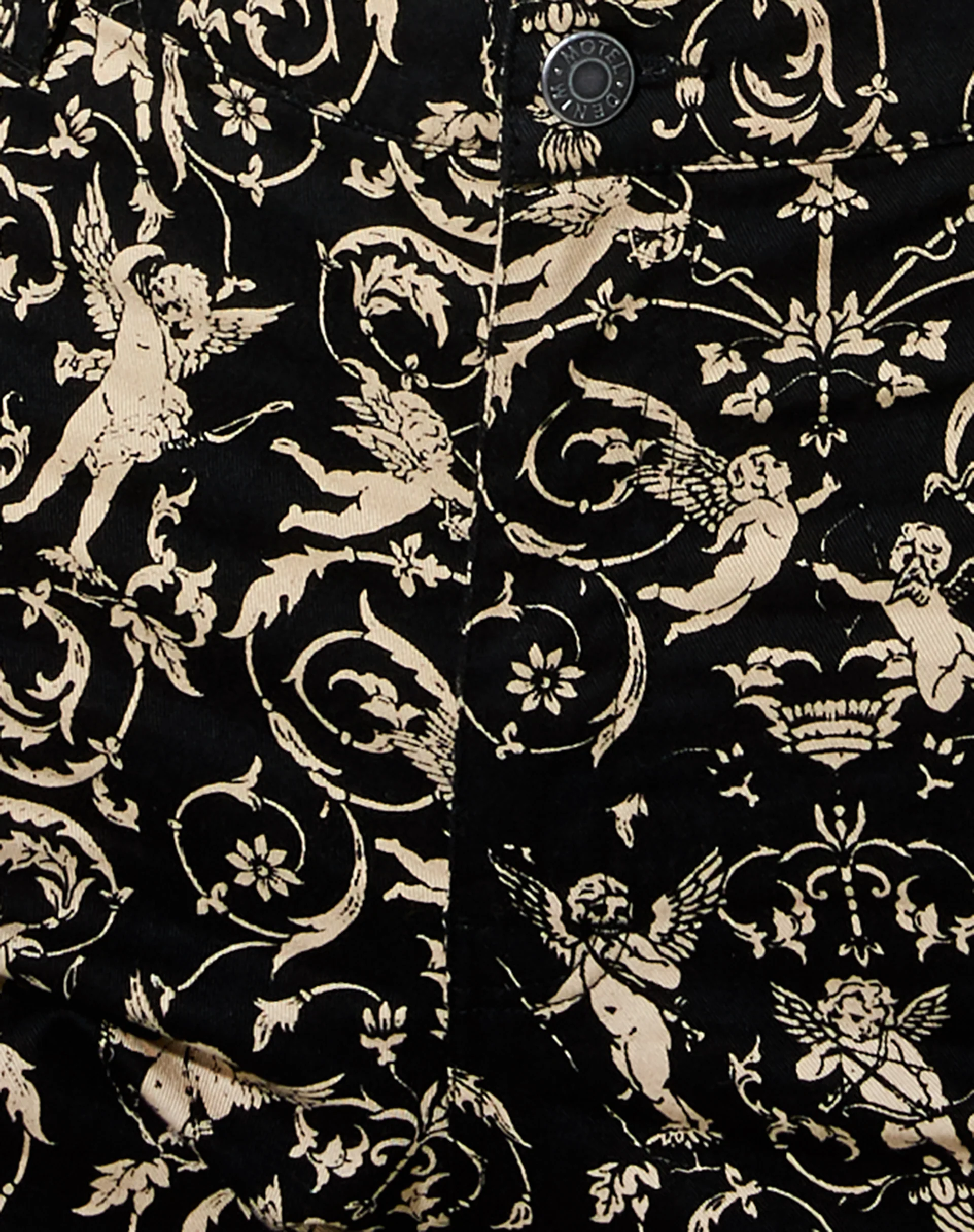 Zoven Flare Trouser in Baroque Cherub Black and Gold - Image 5