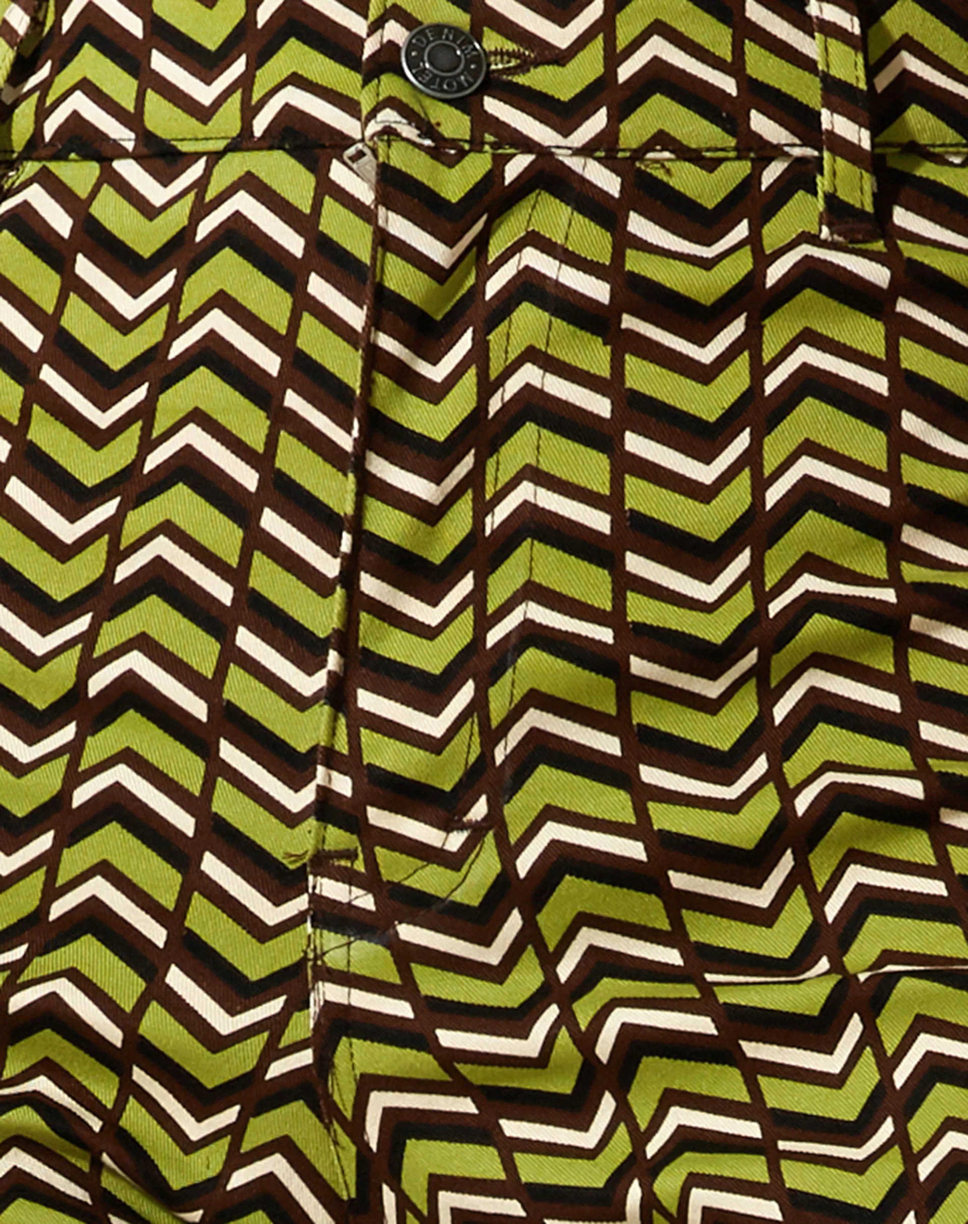 Zoven Flare Trouser in Chevron Green - Image 5