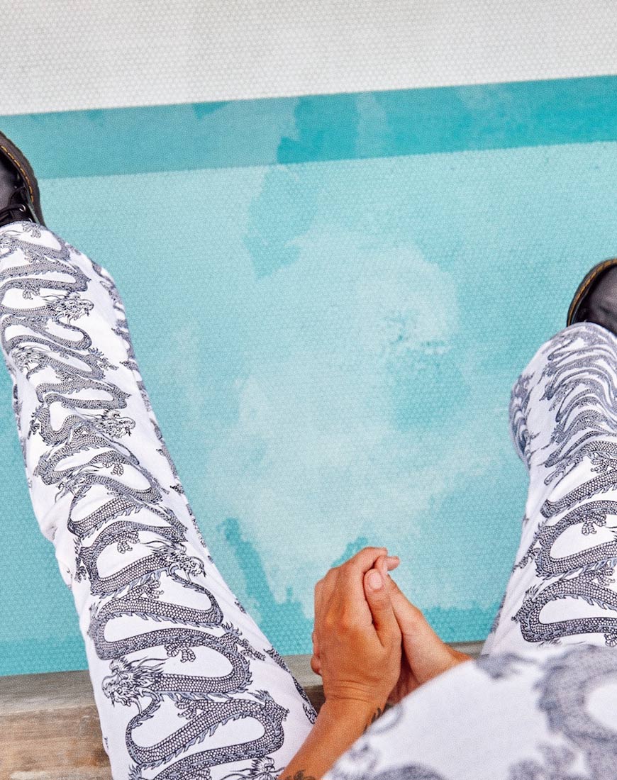 Zoven Trousers in Dragon Rope White - Image 4