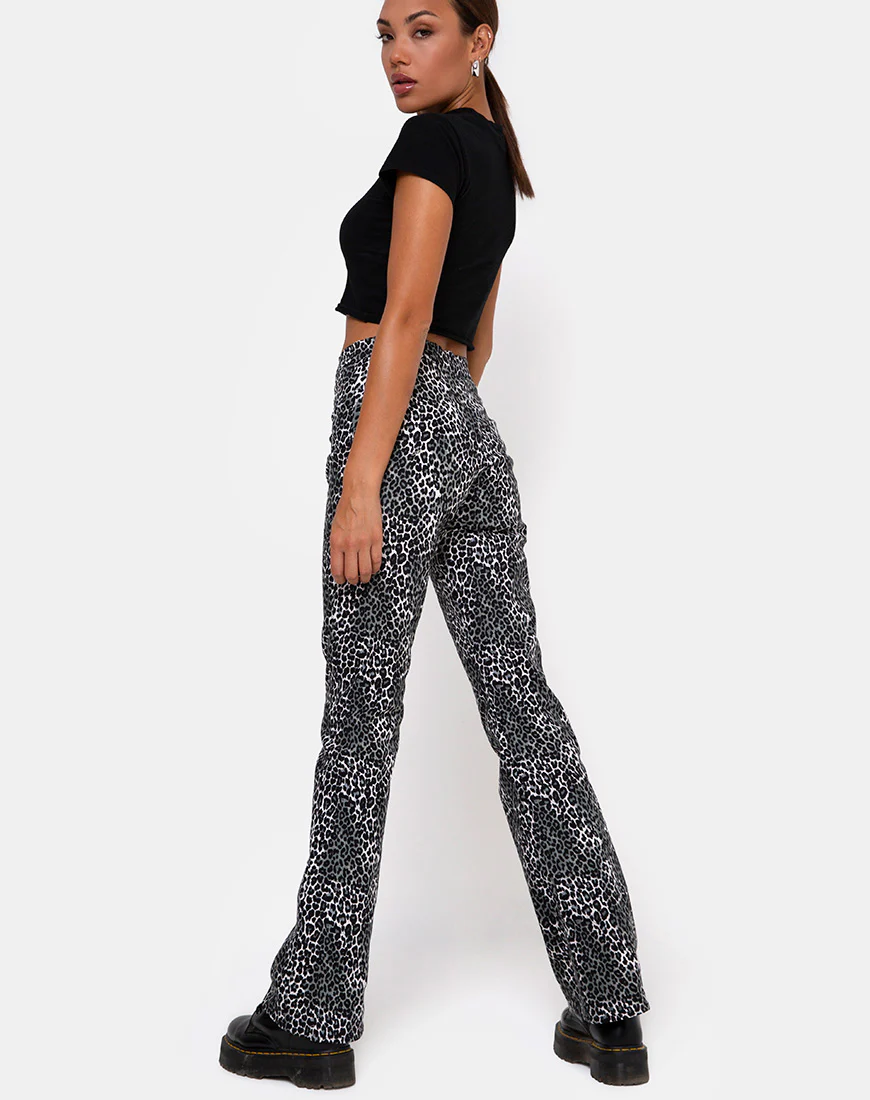 Zoven Trousers in Rar Leopard Grey - Image 4
