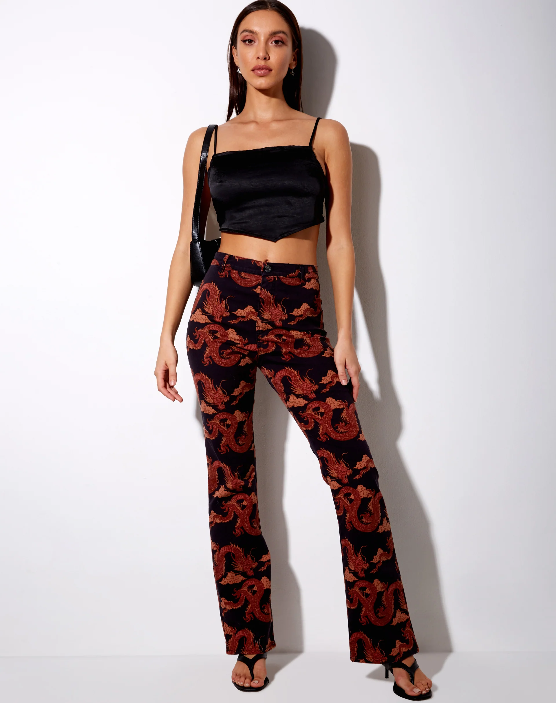 Zoven Flare Trouser in Tonal Dragon Orange - Image 3