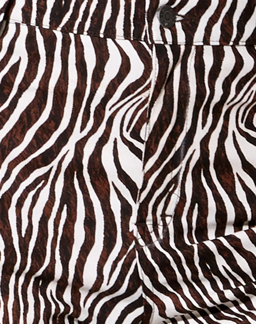 Zoven Flare Trouser in Zebra Vertical - Image 5