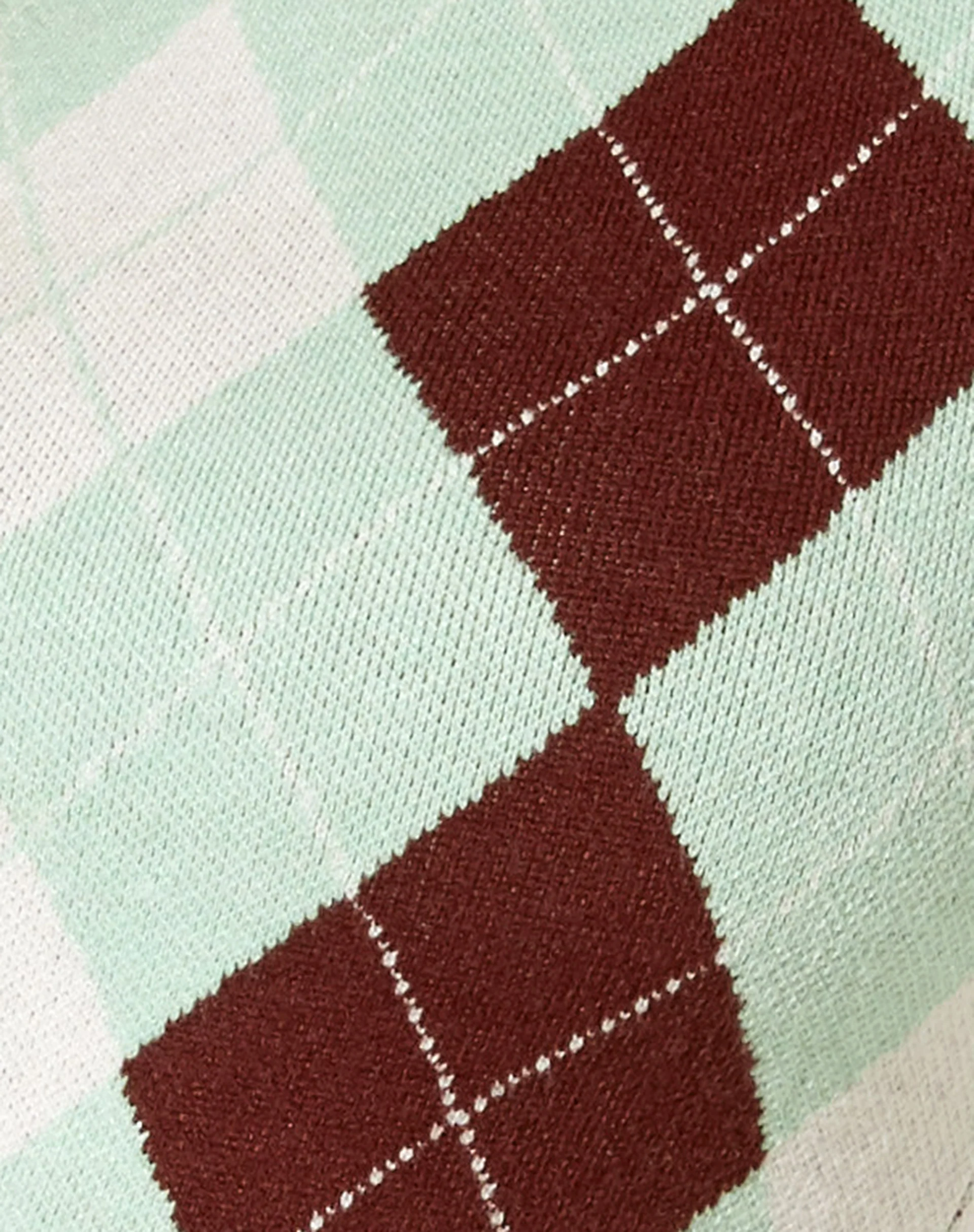 Zuki Jumper in Argyle Green Cream and Brown - Image 6