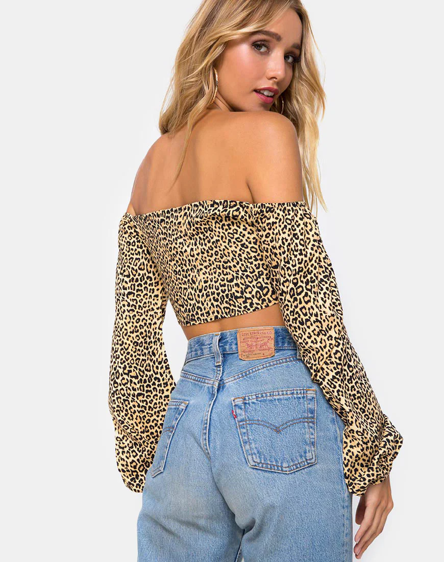 Zuma Crop Top in Rar Leopard - Image 2