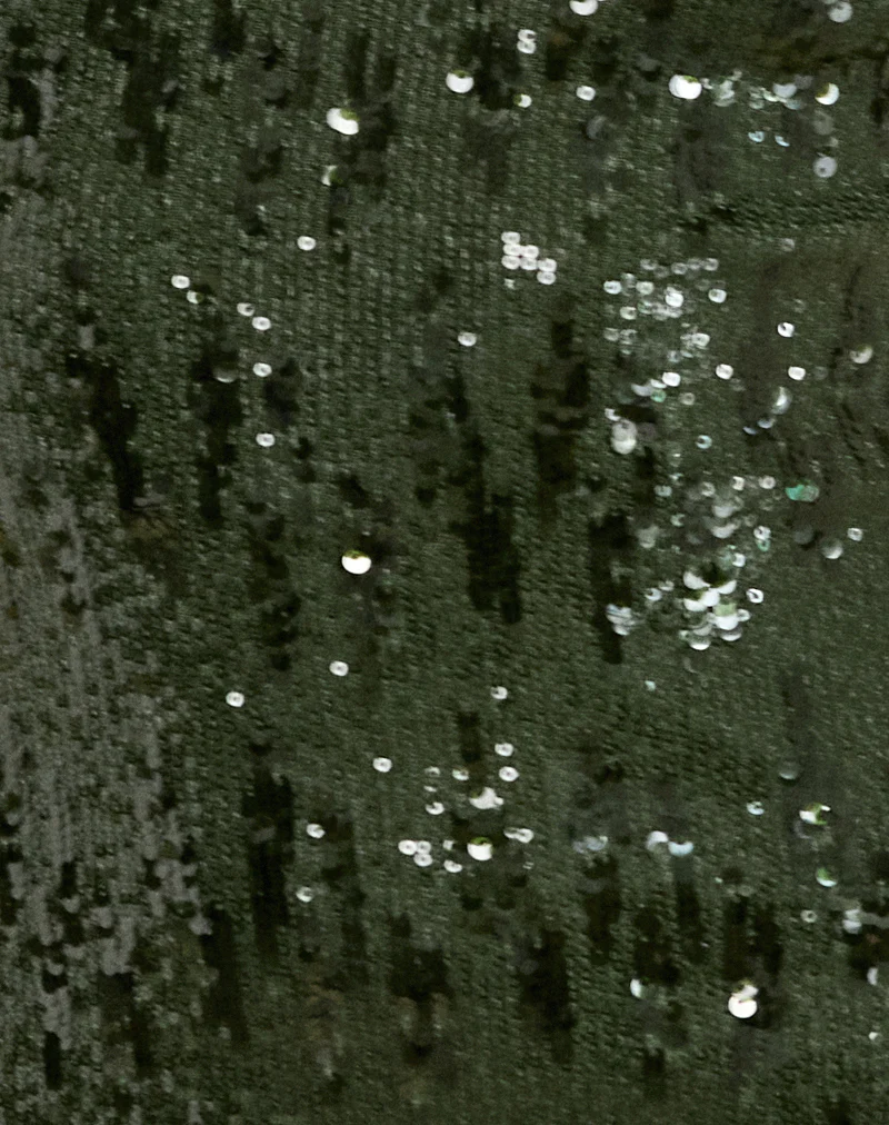 Zumaya Halter Dress in Mixed Drape Sequin Khaki - Image 6