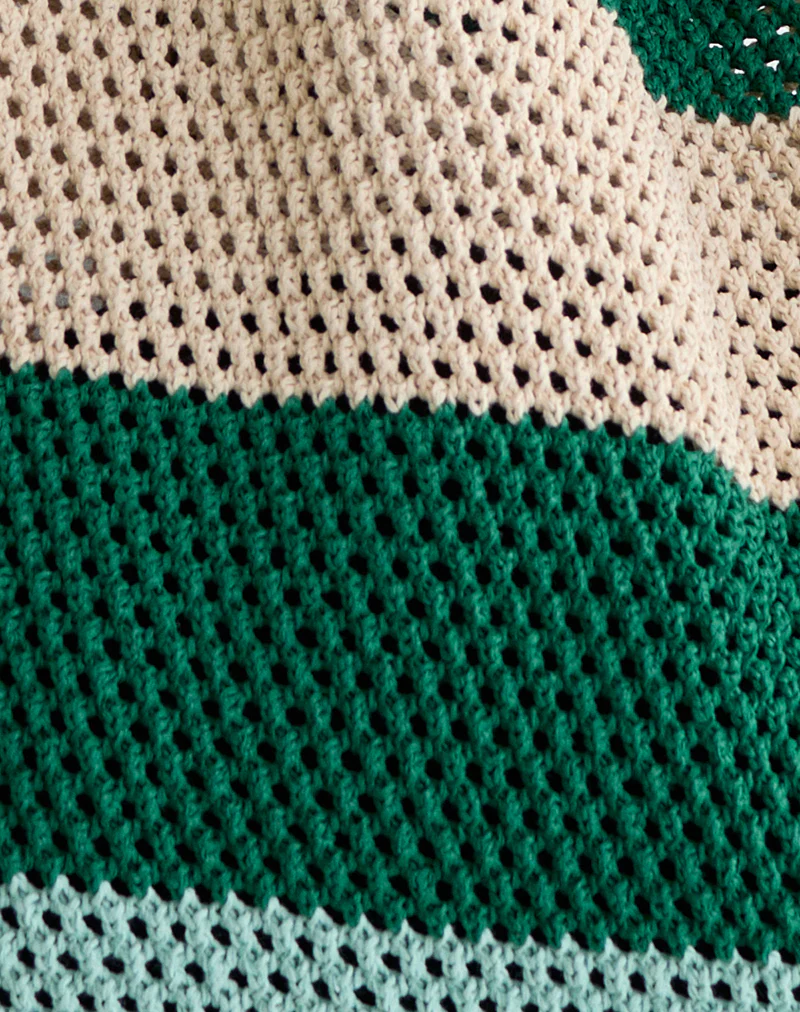 Zuni Knitted Green and Blue Stripe Bag - Image 6