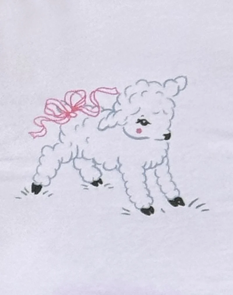 Zyzy Baby Tee in White with Sheep Print - Image 5
