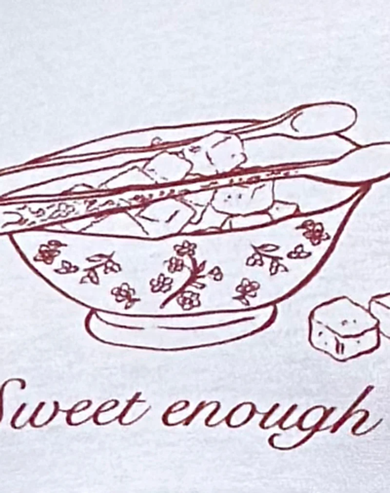 Zyzy Baby Tee in White with Sweet Enough Graphic - Image 6
